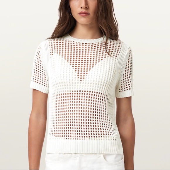 All Saints Tops - AllSaints Chalk White Paloma Tee Short Sleeve Top S